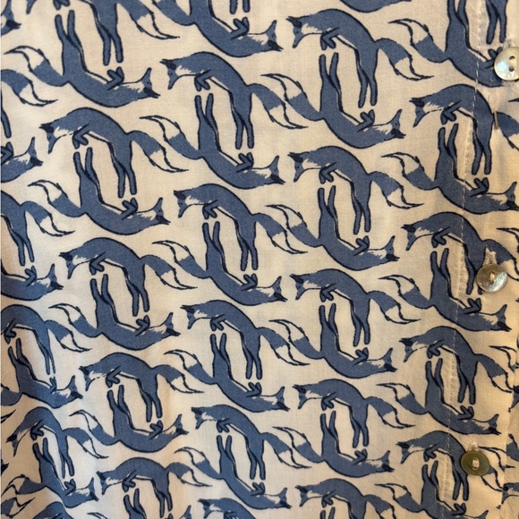 Jane and Delancey Fox Pattern Button Down Shirt w Tie Front Women’s Large - Picture 10 of 10